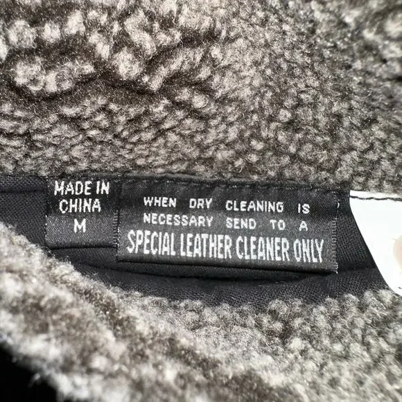 WILSONS B-3 Aviator Reversible Leather Sherpa Flight Bomber Jacket Black Medium - Picture 16 of 16